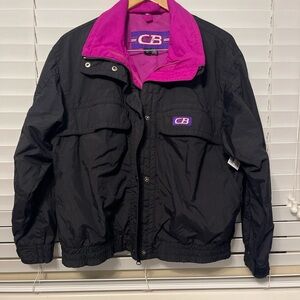 Vintage CB sport ski jacket black with magenta women’s size (M)